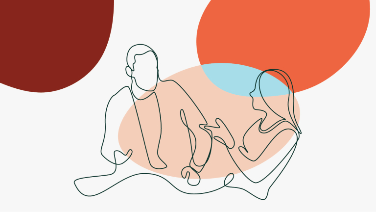 People talking with speech bubbles