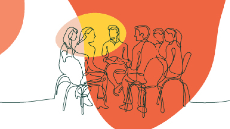 People sitting around a circle